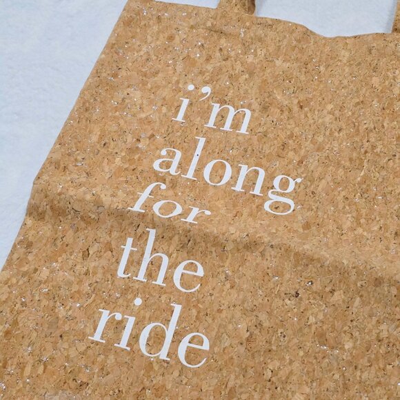 Anthropologie ✦ Cork Tote Bag 15"x16" Eco-Friendly Gold Fleck Recycled Material - Picture 2 of 7